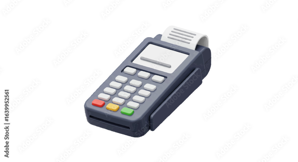 3D vector icon of a credit card terminal, 3D vector icon of a credit card terminal,