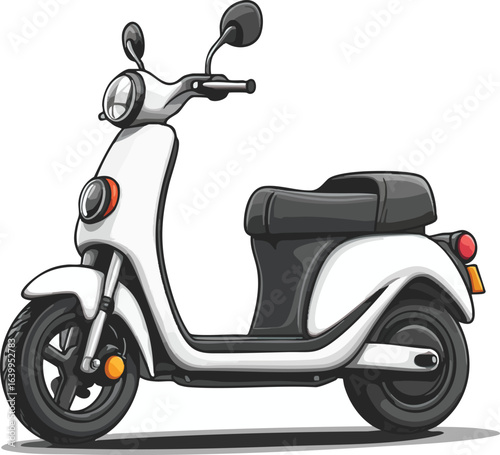 Compact white electric scooter designed for urban commuting and stylish travel in modern cities