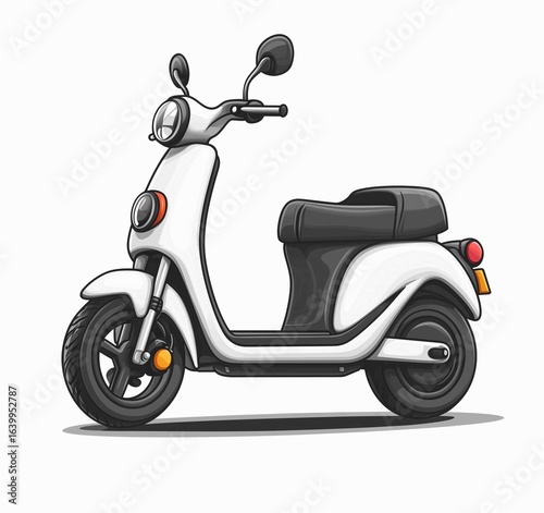 Compact white electric scooter designed for urban commuting and stylish travel in modern cities