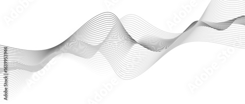 Abstract wave element for design digital frequency track equalizer, Abstract vector background with gray wavy lines.