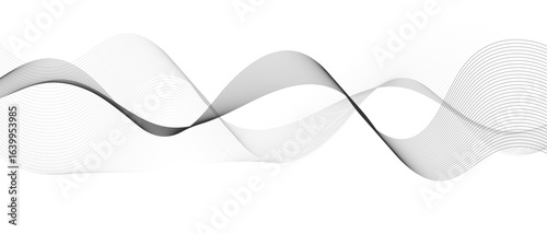 Abstract wave element for design digital frequency track equalizer, Abstract vector background with gray wavy lines.