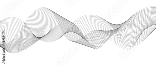 Abstract wave element for design digital frequency track equalizer, Abstract vector background with gray wavy lines.