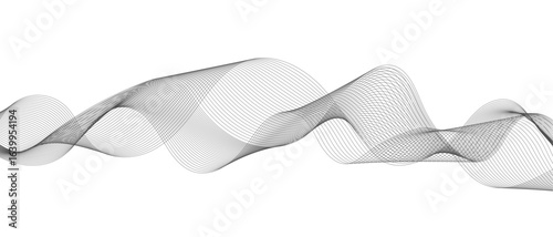 Abstract wave element for design digital frequency track equalizer, Abstract vector background with gray wavy lines.