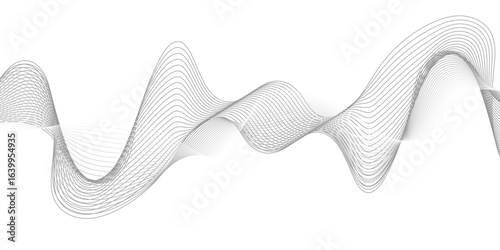 Abstract wave element for design digital frequency track equalizer, Abstract vector background with gray wavy lines.