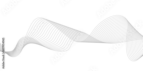 Abstract wave element for design digital frequency track equalizer, Abstract vector background with gray wavy lines.