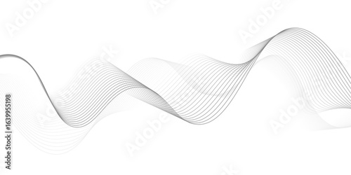Abstract wave element for design digital frequency track equalizer, Abstract vector background with gray wavy lines.