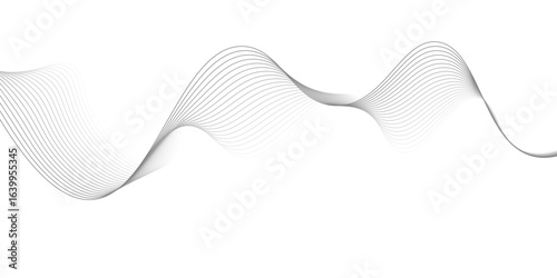 Abstract wave element for design digital frequency track equalizer, Abstract vector background with gray wavy lines.