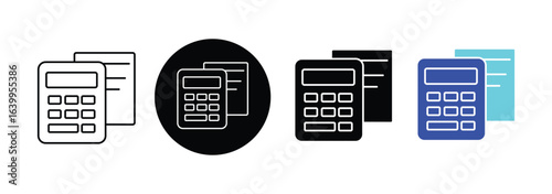 calculation icon in different style vector illustration. two colored and black calculation vector icons designed in filled, outline, line and stroke style can be used for web, mobile
