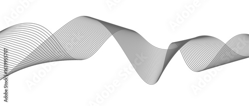 Abstract wave element for design digital frequency track equalizer, Abstract vector background with gray wavy lines.