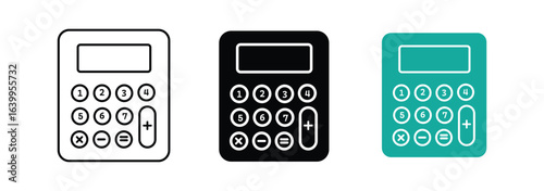 calculation icon in different style vector illustration. two colored and black calculation vector icons designed in filled, outline, line and stroke style can be used for web, mobile