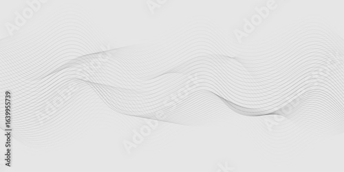 Abstract wave element for design digital frequency track equalizer, Abstract vector background with gray wavy lines.