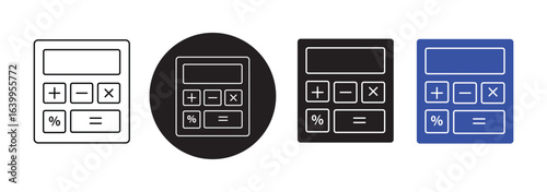 calculation icon in different style vector illustration. two colored and black calculation vector icons designed in filled, outline, line and stroke style can be used for web, mobile