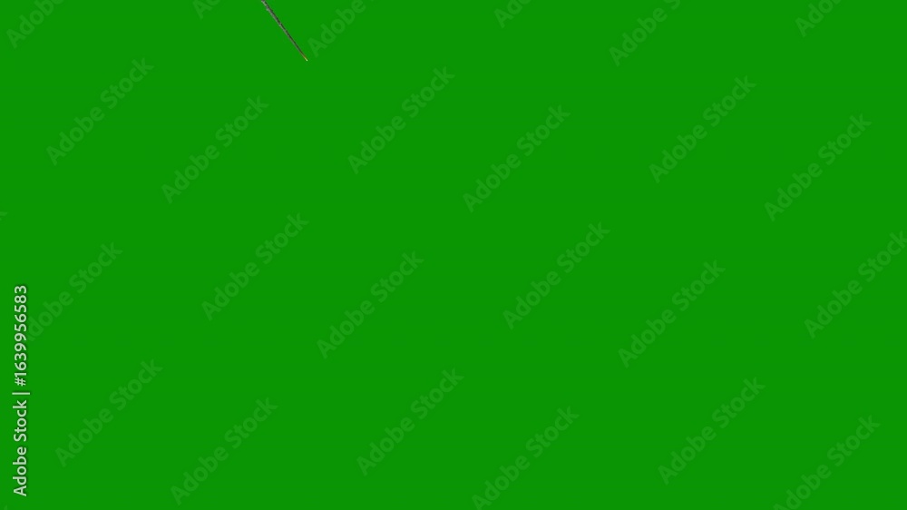 Extremely distant meteor, comet, asteroid or missile 003 flying toward earth impact, 4k 24p, green screen for transparent background