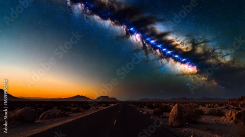 Milky Way Majesty: A Desert Highway Under a Starry Sky