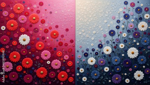 Vibrant blossoms  a colorful floral fusion