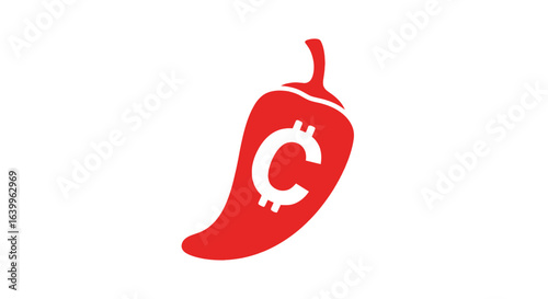 Red chili with cent sign logo