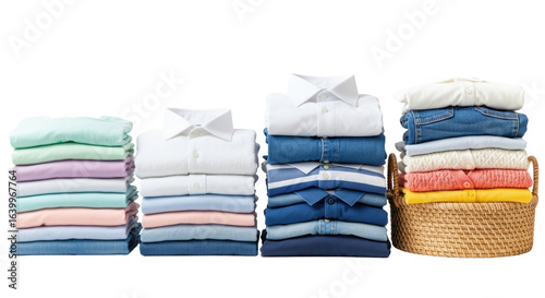 Stacks of folded clothes
