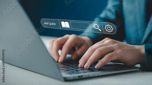 Find user guides and tutorials online with modern laptop for streamlined learning and problem-solving resources, creating efficiency in digital workflows