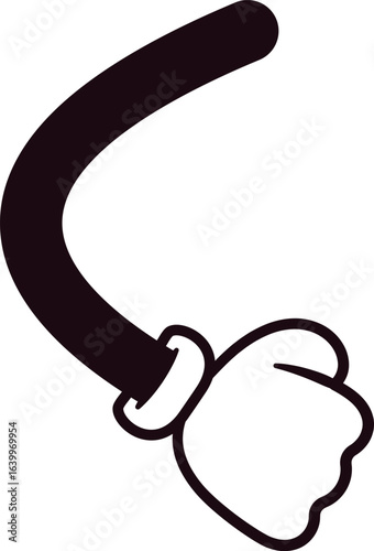Arm bent at elbow gesture
