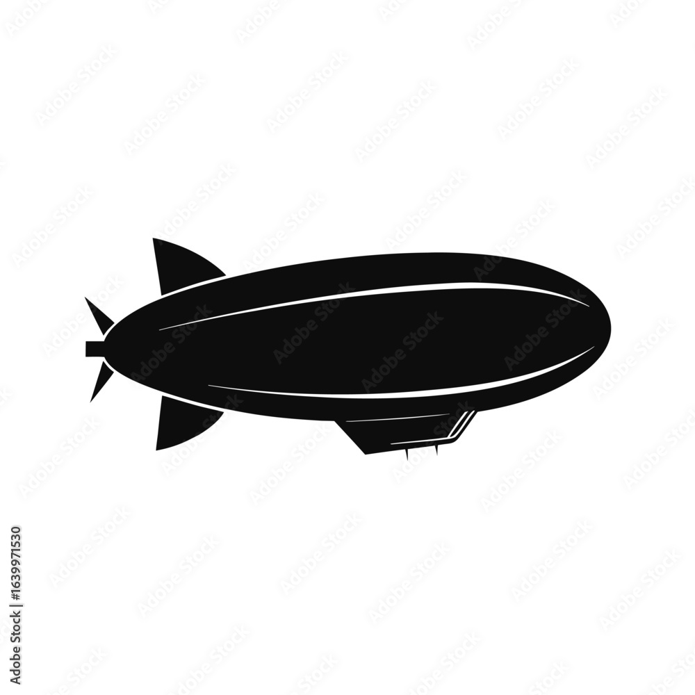 Obraz premium Vintage airship floating in sky silhouette