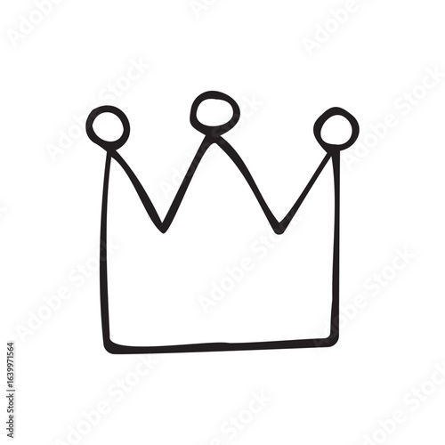 Vector hand drawn sketch doodle crown isolated on white background