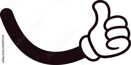 Thumbsup hand in glove vector illustration