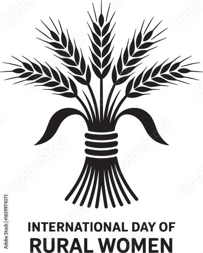International Day of Rural Women Wheat Sheaf Icon Symbol Vector Illustration Design
