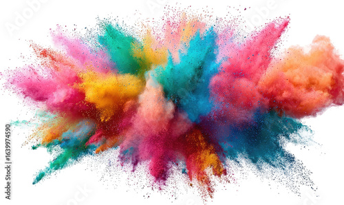 Exploding vibrant colorful powder