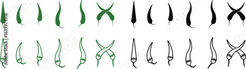Chili pepper icon set, capsicum collection hot spice vector group, jalapeno silhouette and outline, cayenne symbol bundle, vegetable pictogram pack in flat and line style for seasoning design isolated