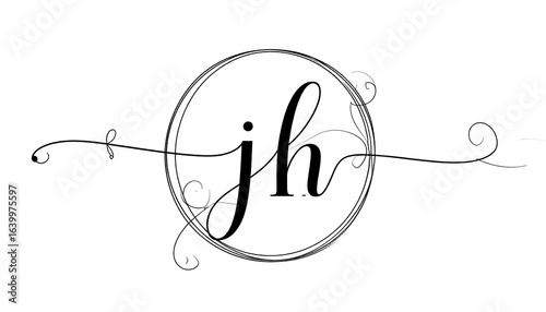 Elegant monogram design jh