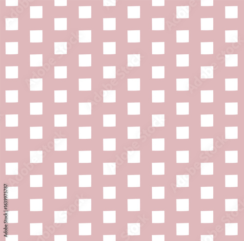Vector seamless pattern of hand drawn sketch doodle squares isolated on pink background