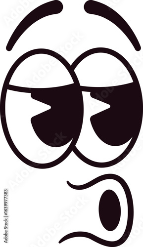 Whistling caricature face vector illustration