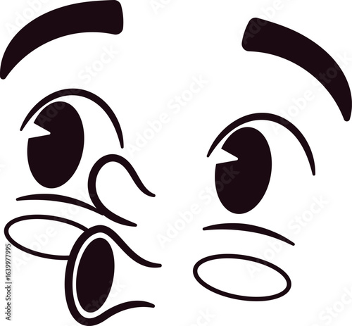Whistling caricature face funny character