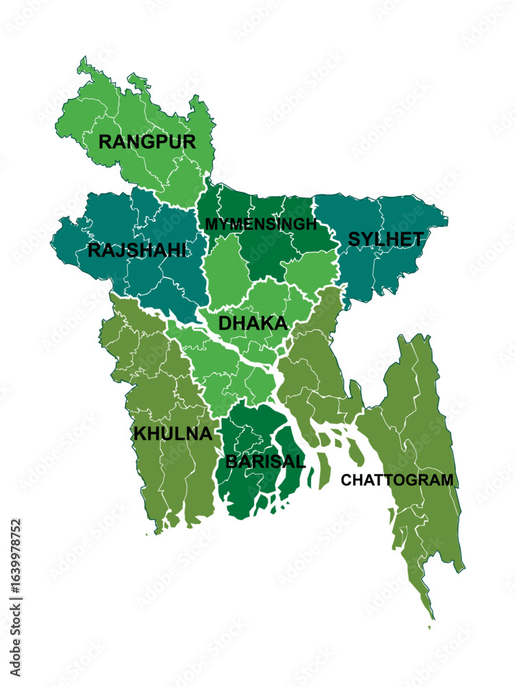 Obraz premium administrative division of Bangladesh