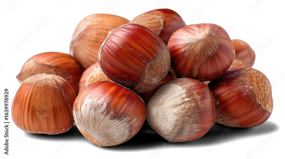 hazelnuts on a white background hazelnuts on a white background