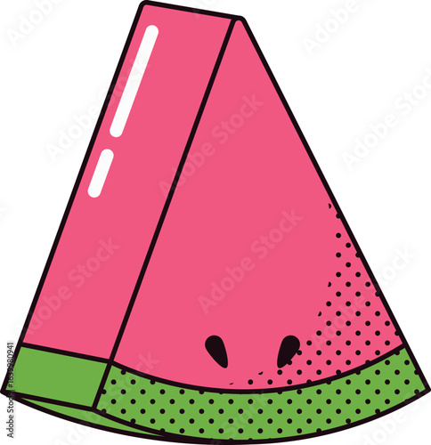 Juicy watermelon slice vector illustration