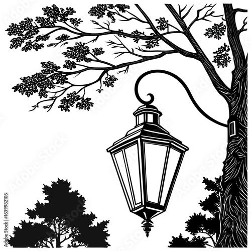 lantern on a tree