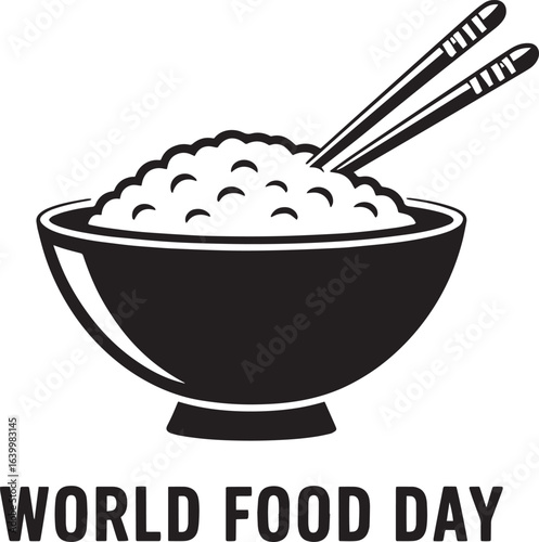 World Food Day Icon Silhouette Promoting Food Security and Sustainable Agriculture