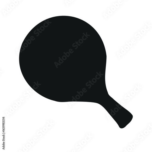 Vector hand drawn ping pong racket silhouette isolated on white background