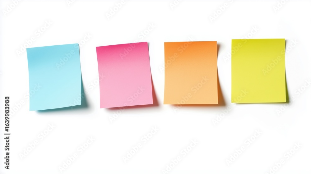 Fototapeta premium Post it notes isolated on white, cut out white