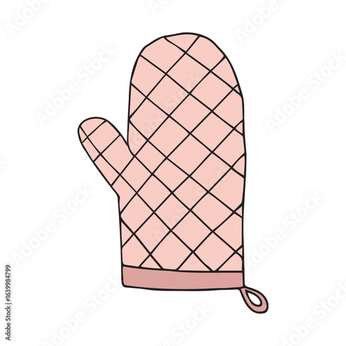 Vector hand drawn doodle sketch colored kitchen potholder isolated on white background
