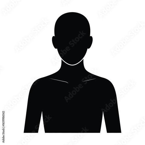 Silhouette of a Person with a Transparent Background Representing an Anonymous Individual or Placeholder