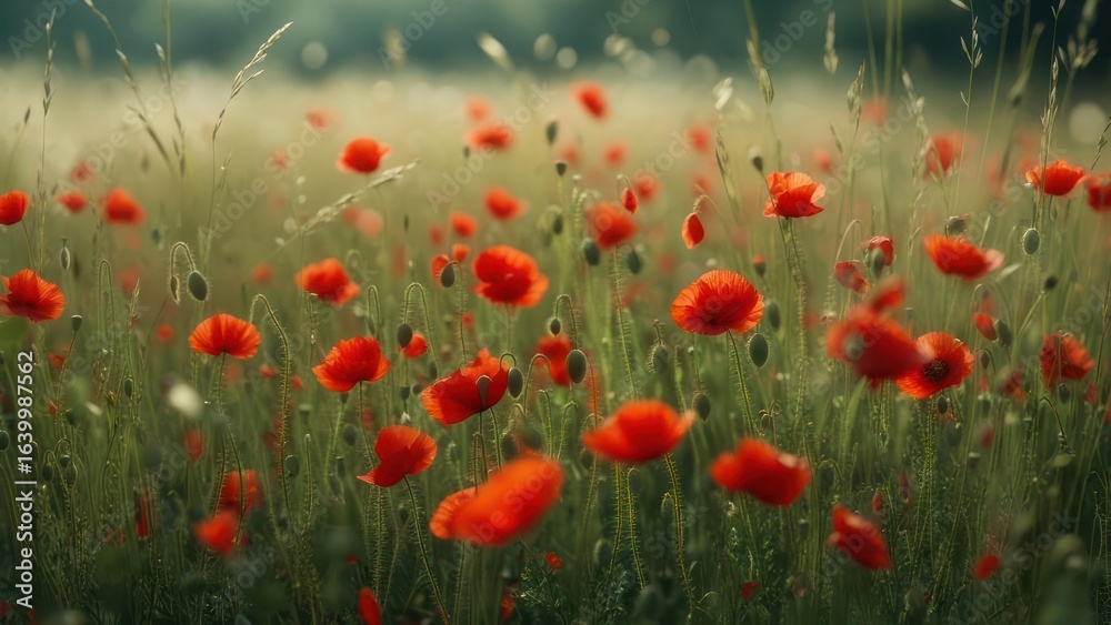 Fototapeta premium Vibrant poppy field
