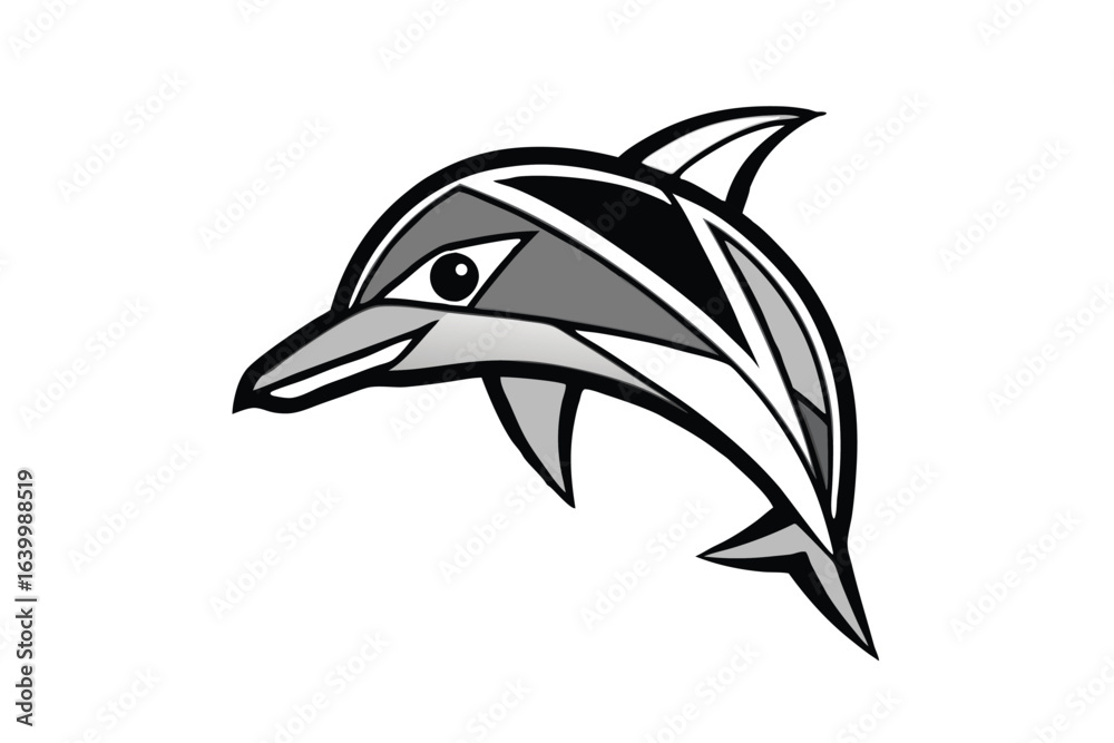 Naklejka premium dolphin logo geometric design