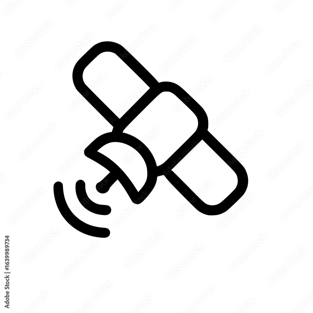 Simple Line Art Satellite with Signal Waves Isolated
Simple Line Art Satellite with Signal Waves Isolated