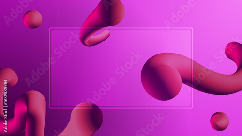 Fundo roxo com formas 3d