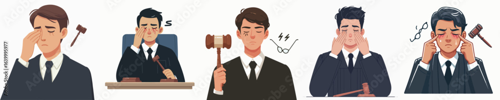 vector judge is having eye problems vector judge is having eye problems