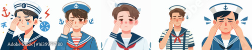 sailor vector having sore eyes