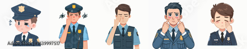 police vector is having sore eyes