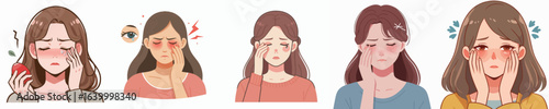 vector of woman having sore eyes